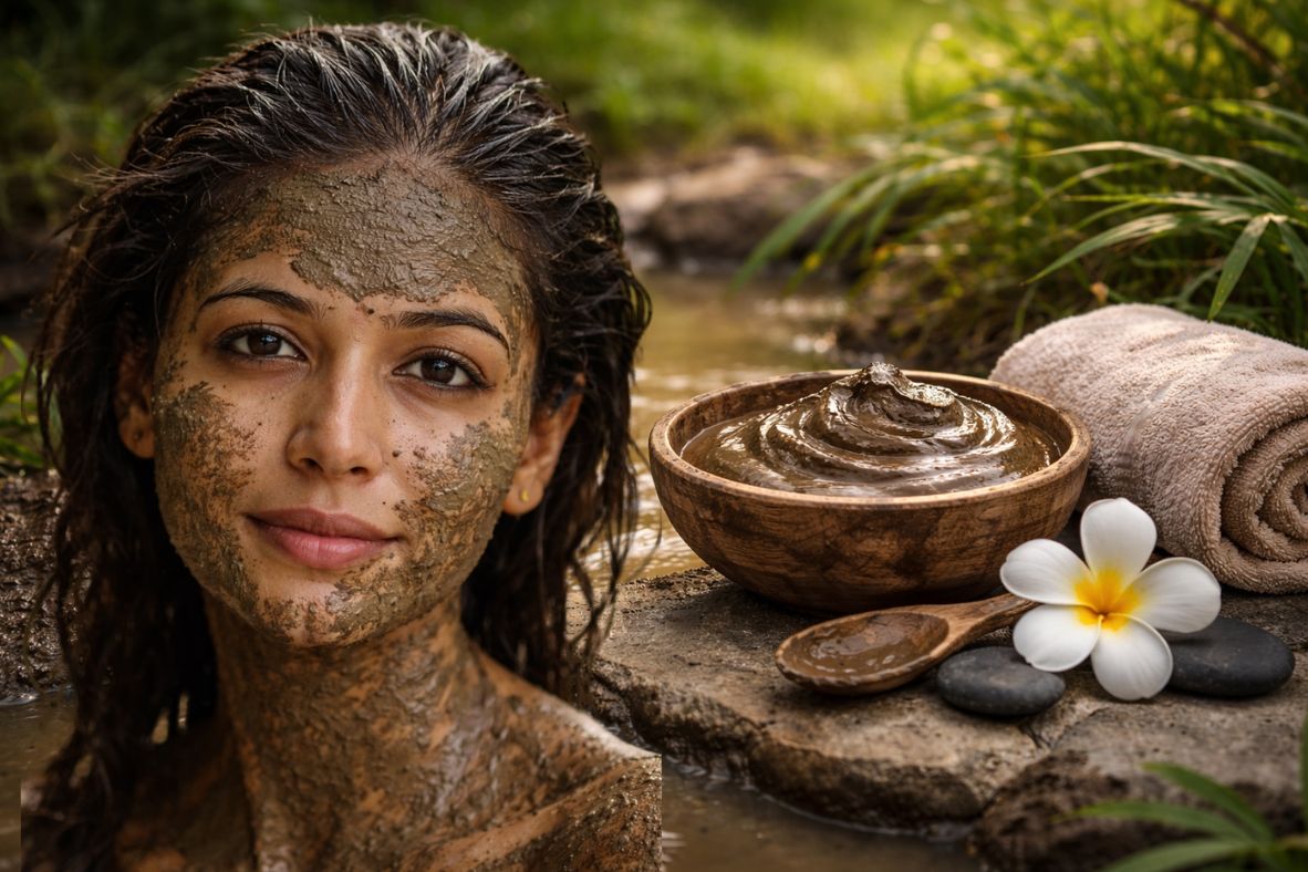 mud bath benefits natural skin care India (image credit:AI)