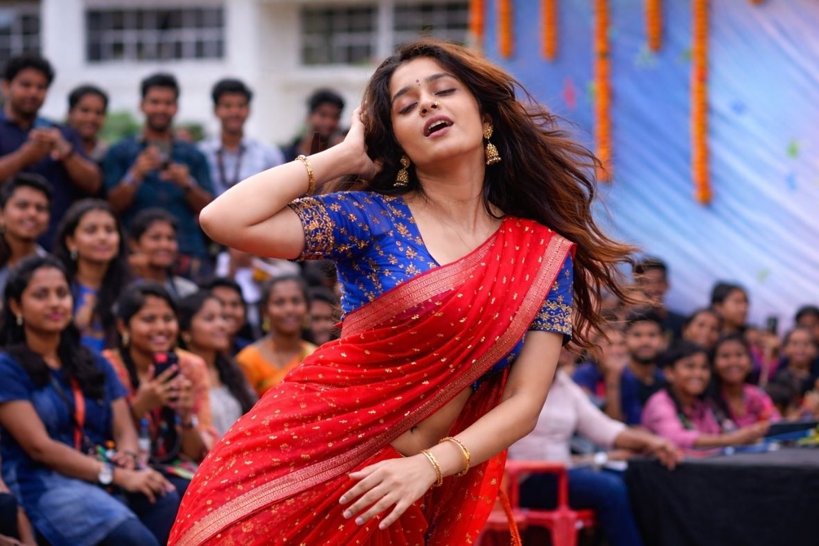 student dancing in saree controversy
